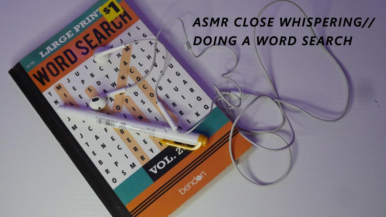 ASMR Old School Sensitive Close Whispering//Doing a Word Search