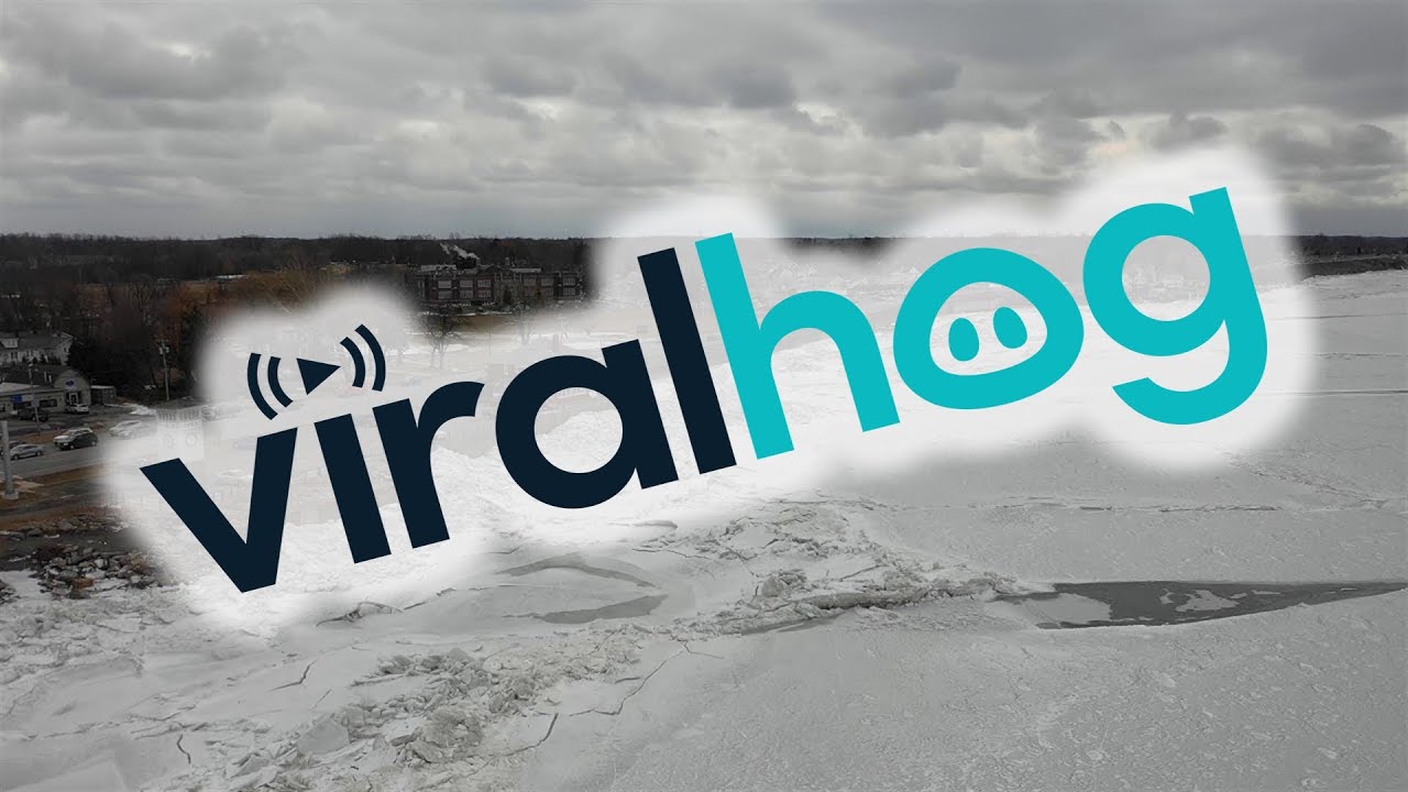 Icy Aerial Views of the Mountains of Lake Erie || ViralHog