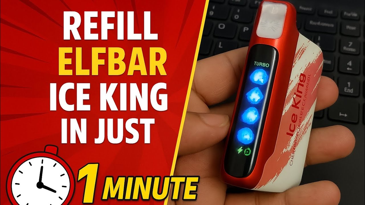 How to Refill Elfbar Ice King Vape in 1 Minute | Easy Refill Guide