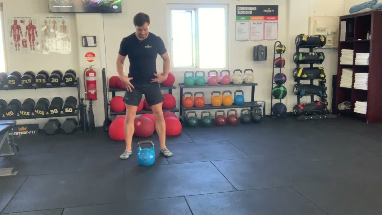 Wide Stance Kettlebell Swing