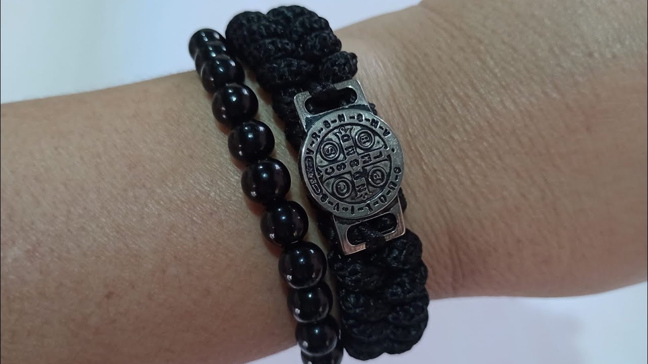 Como fazer pulseira masculina fio nautico/pulseira masculina com pingente /dia dos pais@Marias bijus