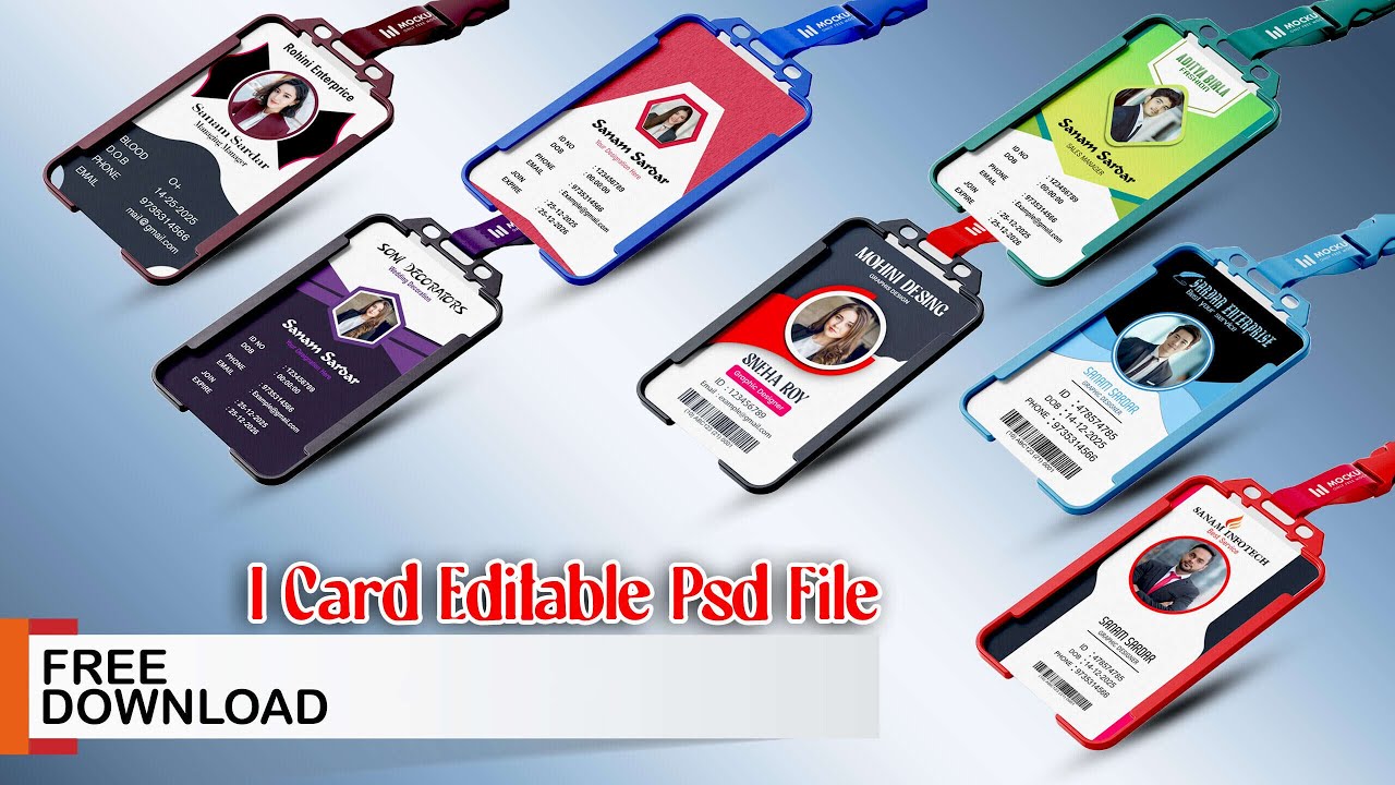 Professional ID Card Templates Psd Files Free Download| Identity Card Design Free PSD | SUNSET TRICK