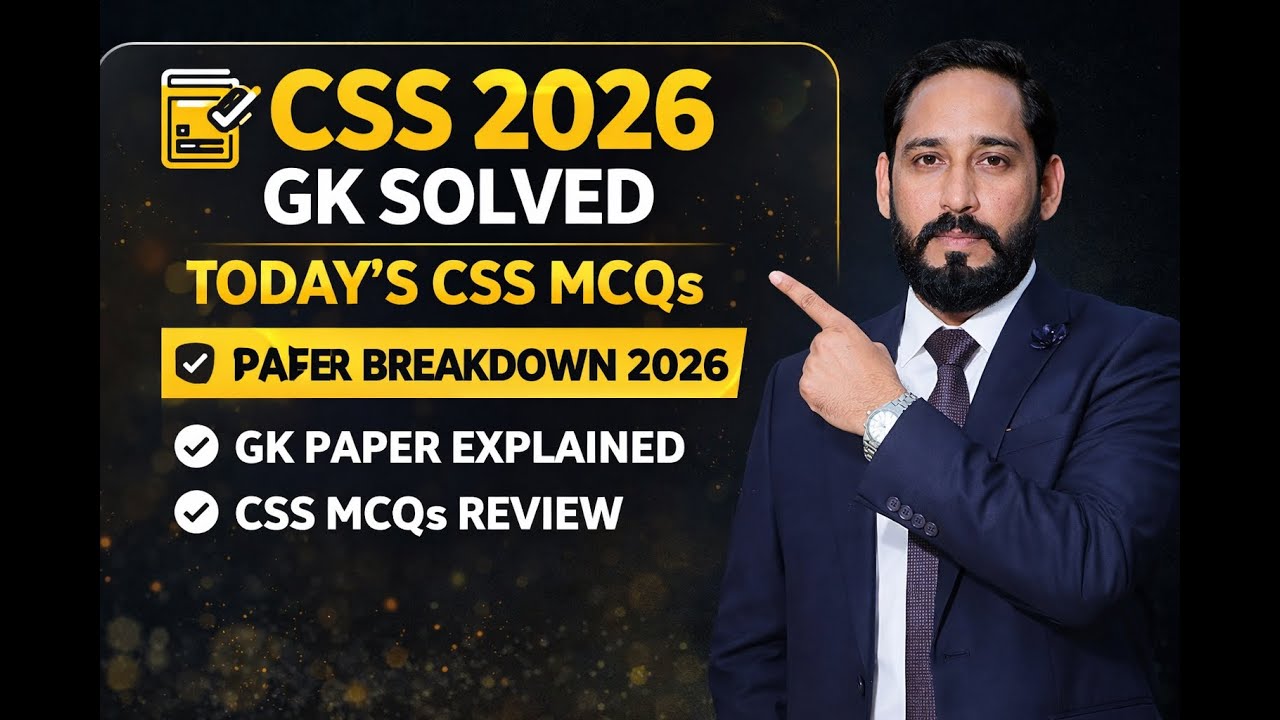 CSS 2026 GK Paper Solved | Pakistan Affairs MCQs with Answers | PMS & PPSC Preparation