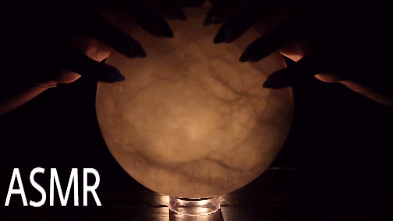 ASMR | Glowing Crystal Ball | Tapping, Scratching, and Hand Movement on Selenite
