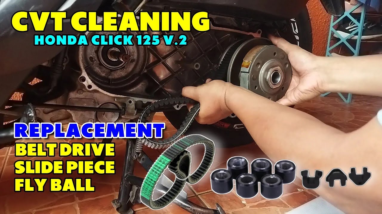 CVT CLEANING | REPLACEMENT DRIVE BELT FLYBALL SLIDE PIECE | HONDA CLICK 125 V.2