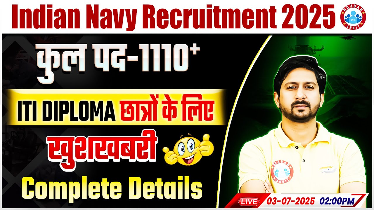 Indian Navy New Vacancy 2025 | Eligibility: ITI/ Diploma | Indian Navy Civilian Recruitment 2025