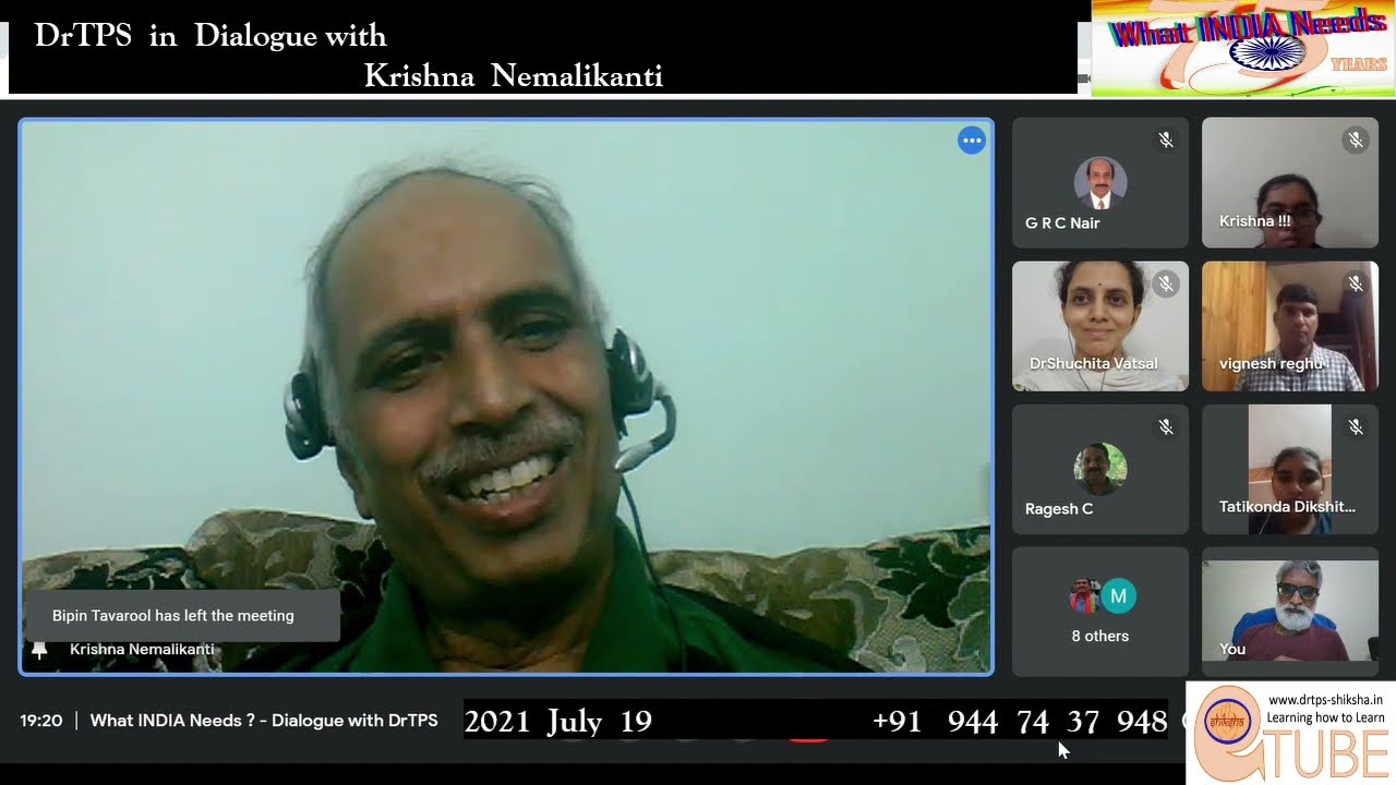 210719 : What India Needs : WIN03 : Krishna Nemalikanti, HYDERABAD with DrTPS