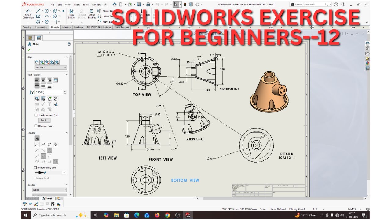 SOLIDWORKS EXERCISE FOR BEGINNERS - 12.