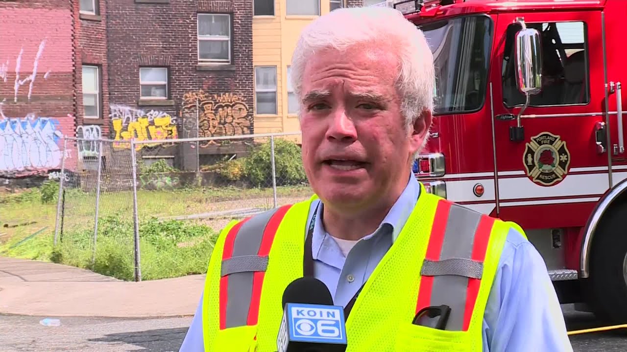 Officials hold press conference after blaze decimates SW Portland apartment building.