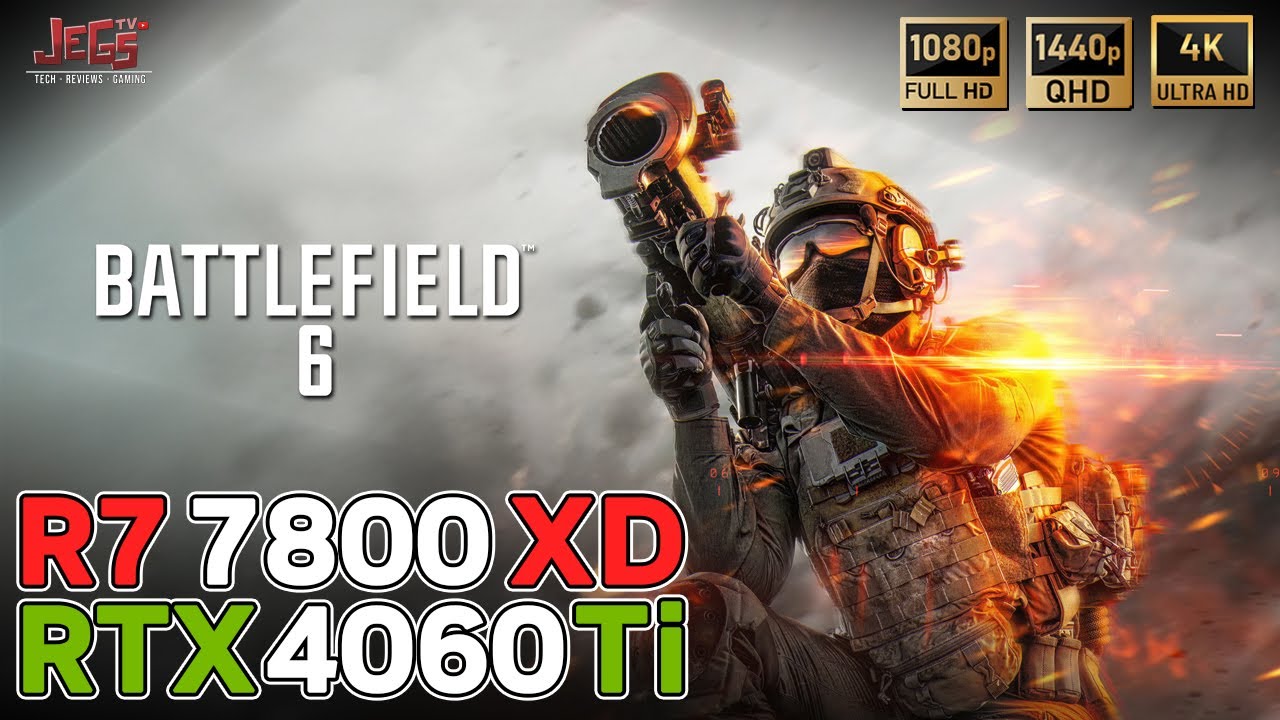 Battlefield 6 | RTX 4060 Ti 16G x R7 7800X3D | FHD, QHD, 4K benchmarks