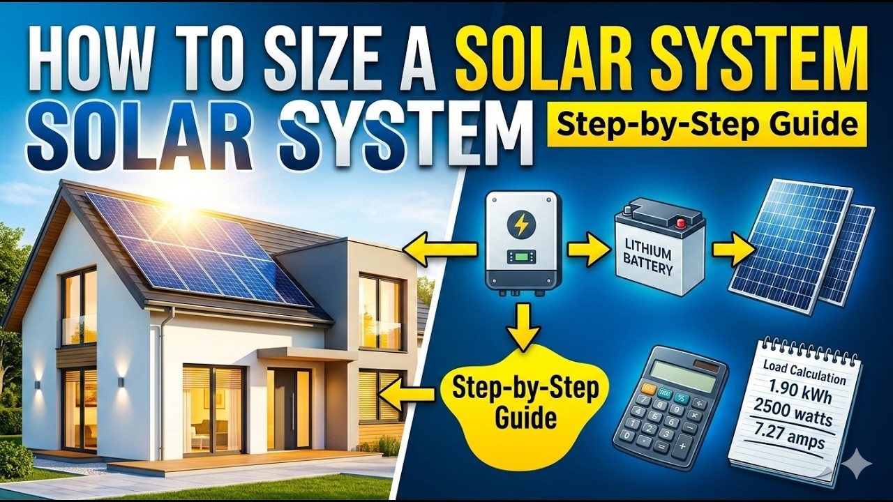 Example Solar System Sizing Made Easy | Load, Inverter, Battery & Panel Calculation