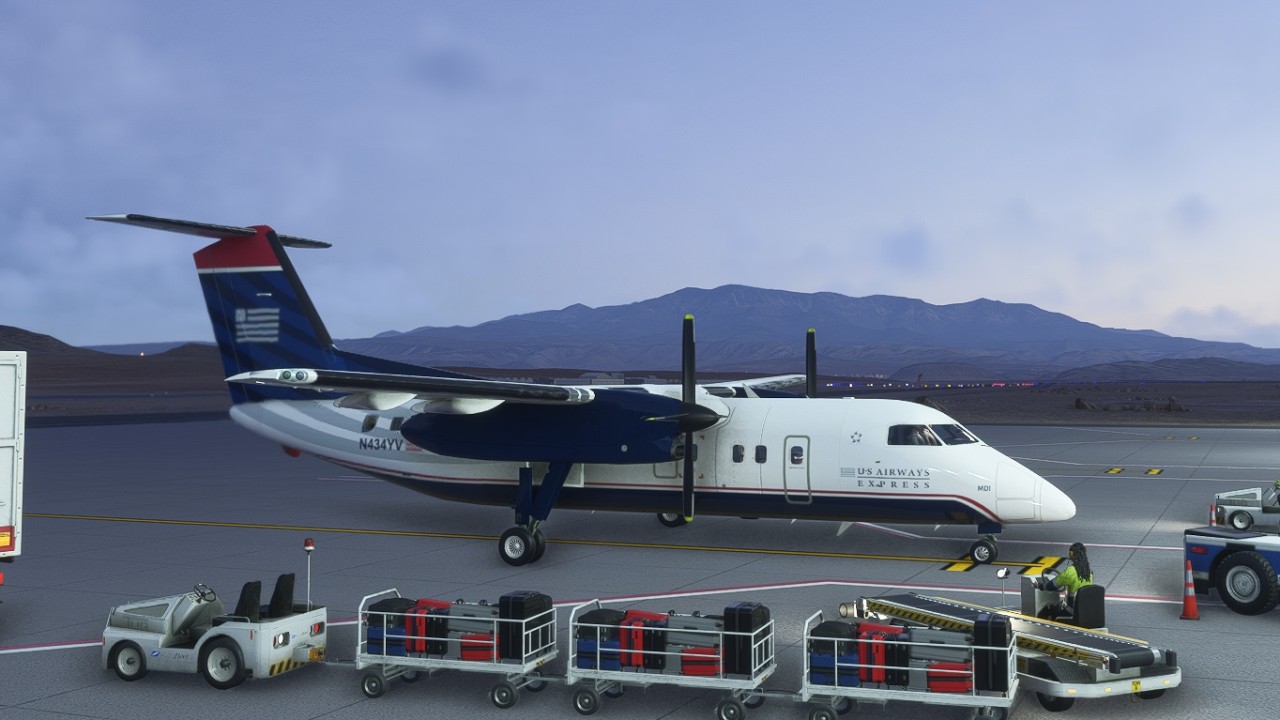 MSFS2024 Full Flight, New Addon Virtualcol Bombardier Dash 8-200 (DH8B) SGU-PHX, Morning over Canyon