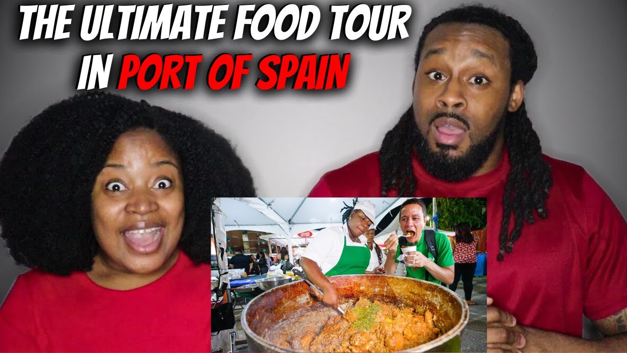 🇹🇹 THE ULTIMATE FOOD TOUR IN PORT OF SPAIN | The Demouchets REACT Trinidad & Tobago