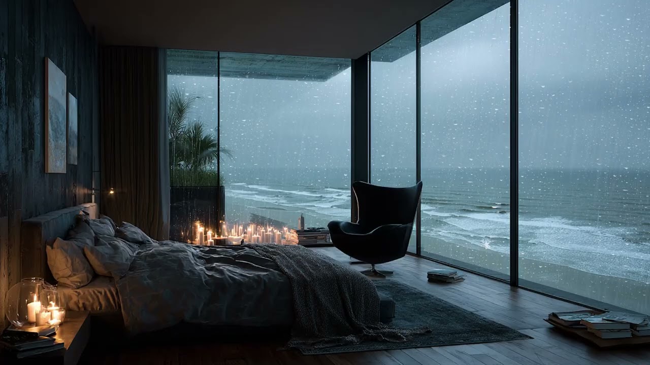3 Hours Gentle Sea Waves & Soft Piano 🌊 Calm Night for Sleep