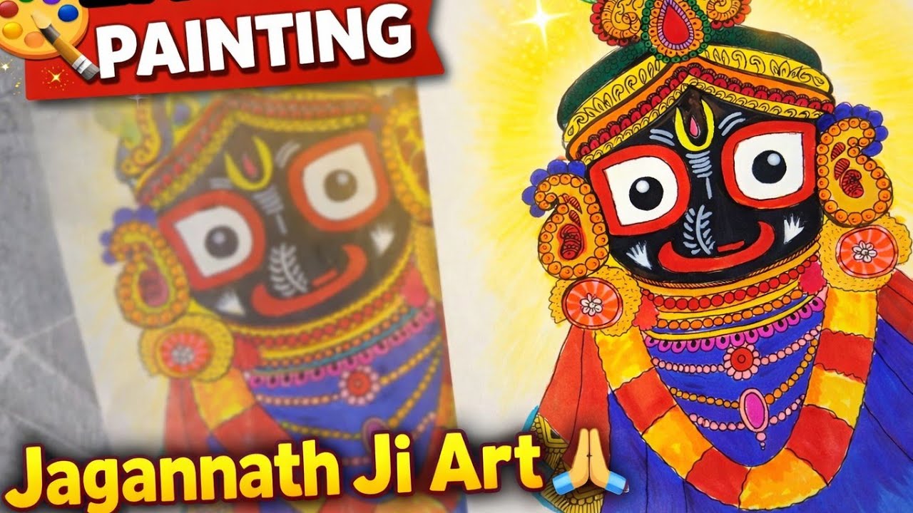 Beautiful Jagannath ji Painting 🌼🍁 with Acrylic Colors🎨