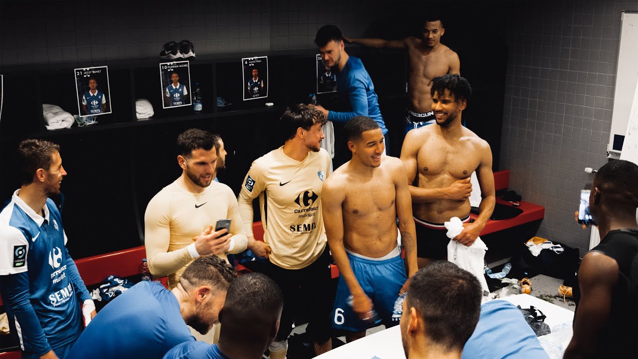 La célébration dans le vestiaire après #VAFCGF38