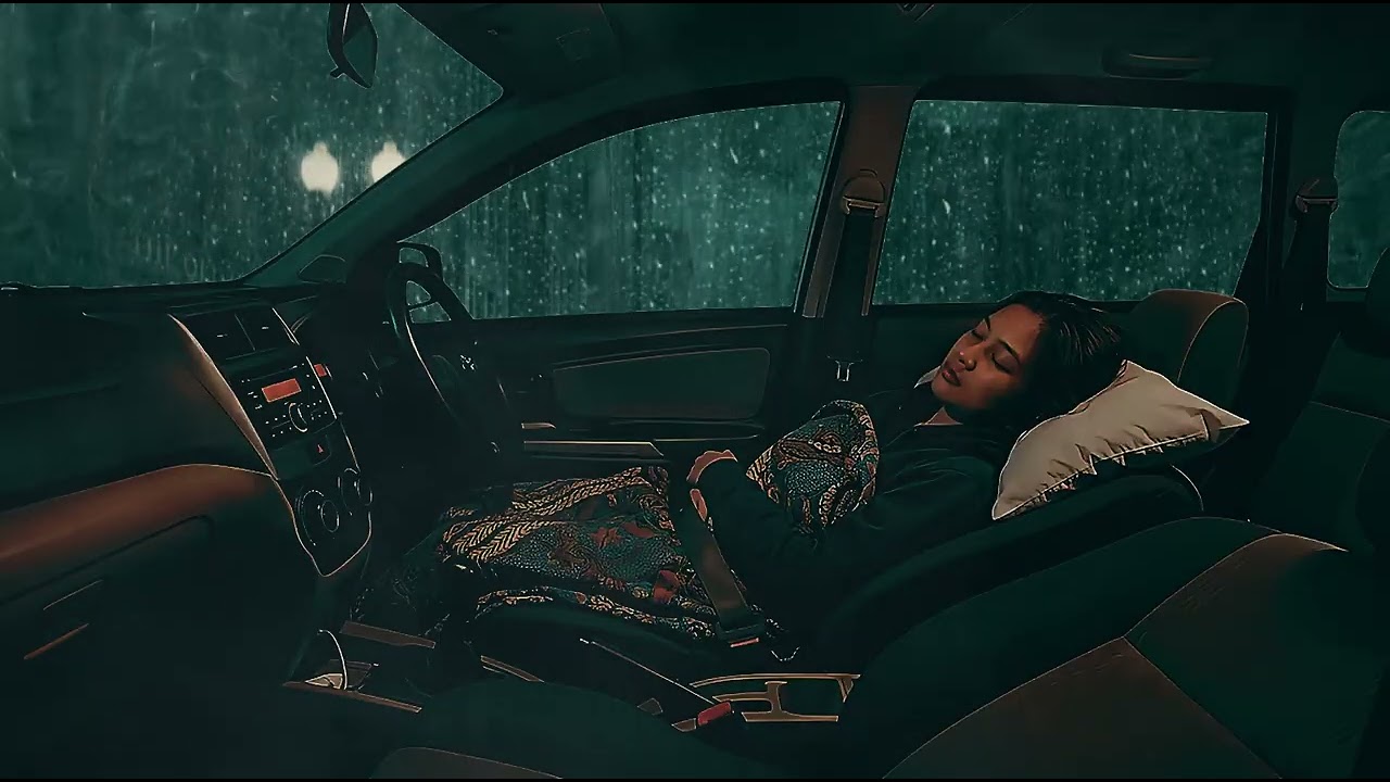 No Ads - Rain Inside Car at Night for Deep Feelings Calm Thoughts and Inner Peace