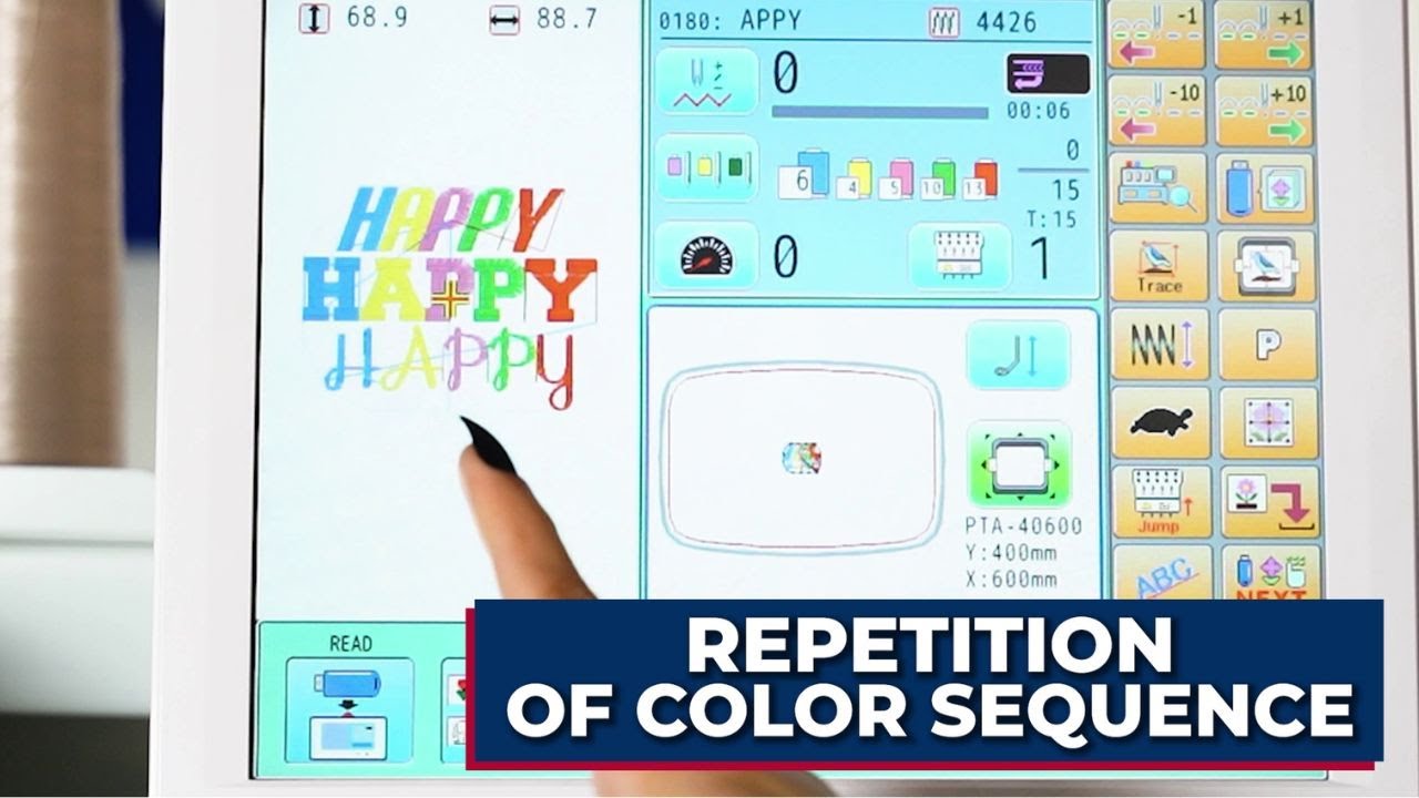 Color Sequence Repetition | HappyJapan Embroidery Machines Quick Tip! 🎨