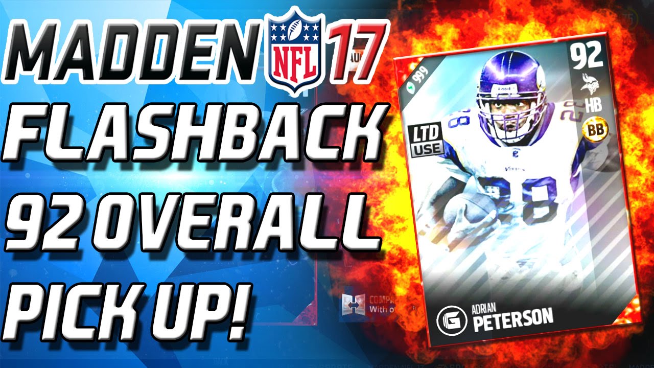 FLASHBACK PULL! 92 OVERALL ADRIAN PETERSON! - Madden 17 Ultimate Team