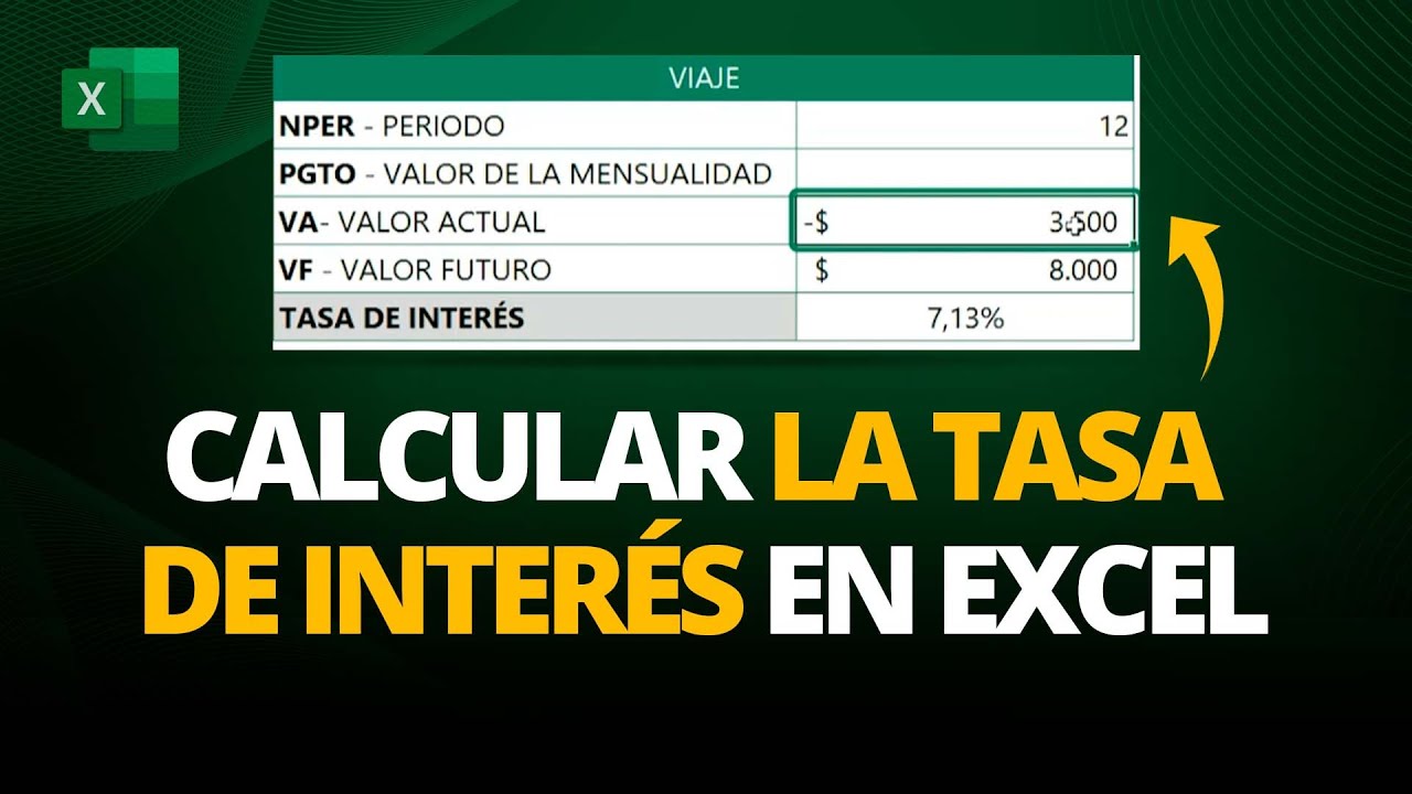 C&oacute;mo Calcular la TASA DE INTER&Eacute;S en EXCEL | Planilla que Sirve como CALCULADORA DE INTERESES