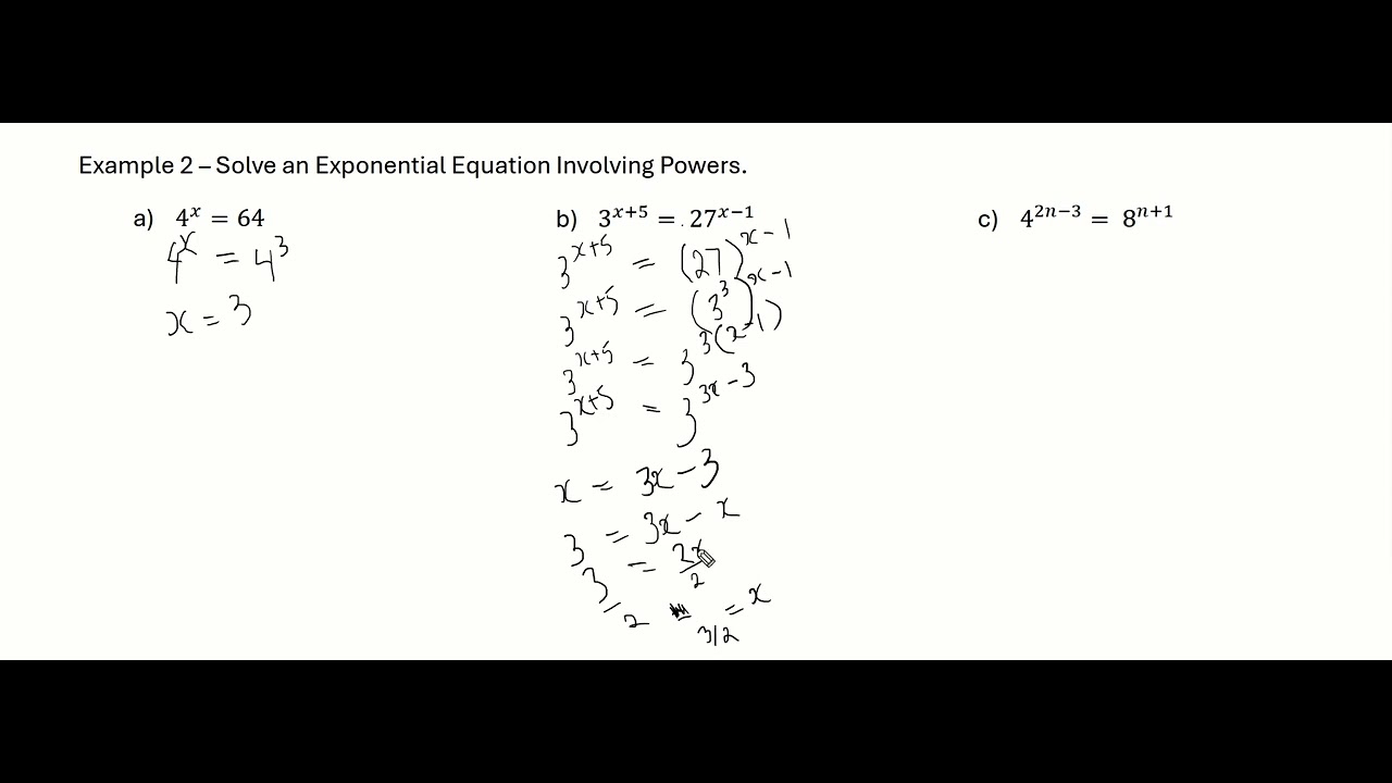 MAP4C Unit1 Lesson 3 - 6.3 Represent Exponential Expression