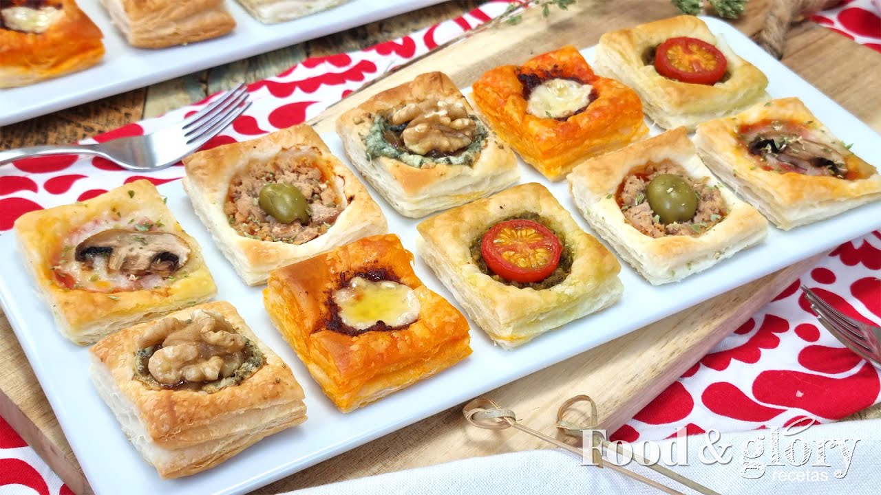 ⏰🍥 ¡CANAPÉS 5 EN 1! Los CANAPÉS mas RÁPIDOS y SABROSOS en HOJALDRE para NAVIDAD 🎄