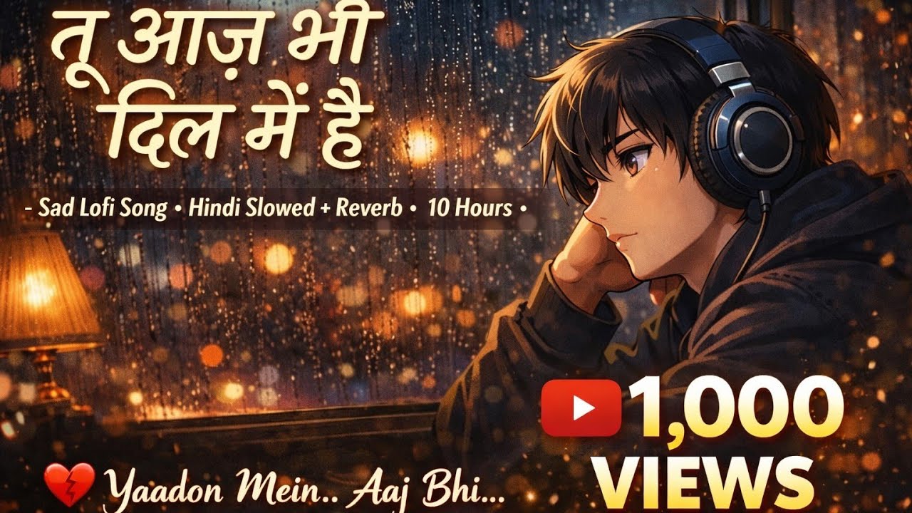 👉 तू आज भी दिल में है 💔 | Sad Hindi Lofi Song | Slowed + Reverb | Anime Vibes 