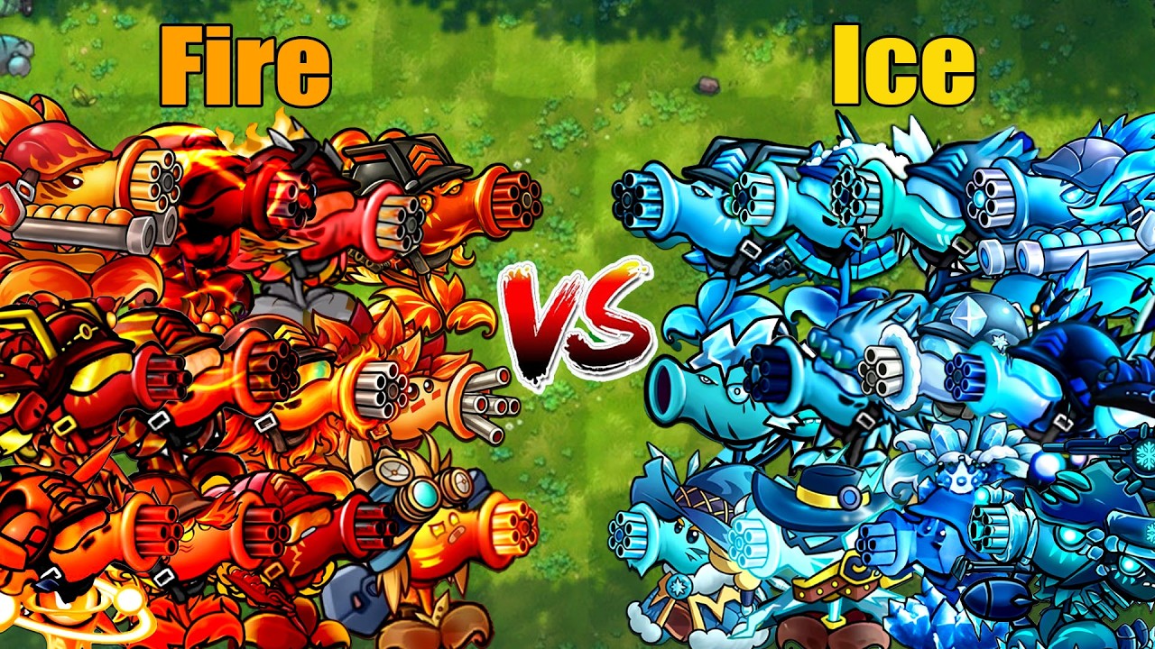 PVZ 1 Fusion 3.9 Challenge!! Team Fire VS Team Ice VS 300 Zombie Random - Who Will Win?