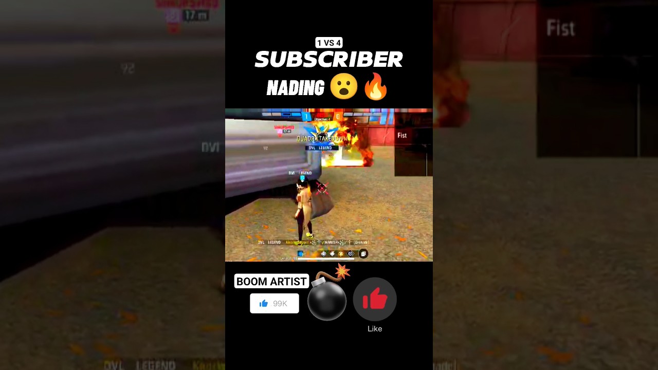 BOOM ARTIST KILL 1 💣 4 ENEMY 😮🔥|| #boomartist #grenadetrick #shorts