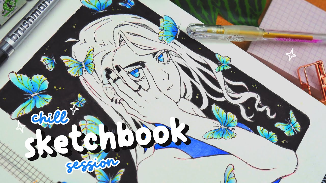 🦋 *chill* sketchbook session // ft. karin brushmarkers pro ✨