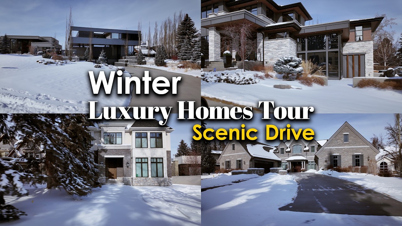 Luxury Homes Tour | Winter Scenic Drive in Calgary