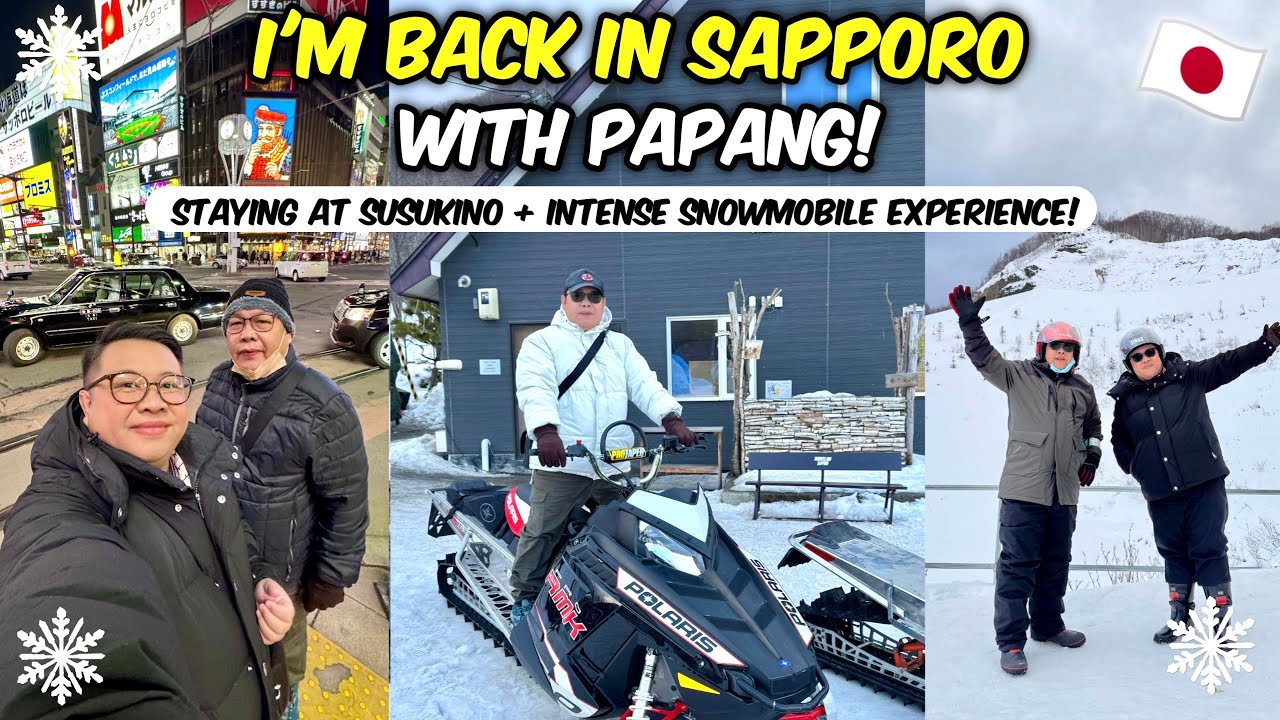 I'm back in Sapporo!🇯🇵 Airport, Train to City, + Intense Snowmobile Experience! ❄️🌨️