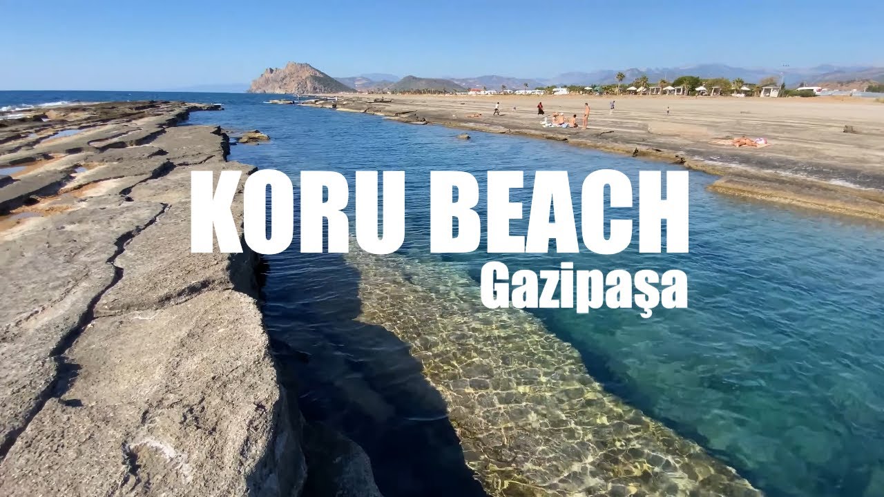 [4K HDR 🐇] Walking Gazipasha natural swimming pools | Gazipaşa doğal havuzlar | Koru Beach
