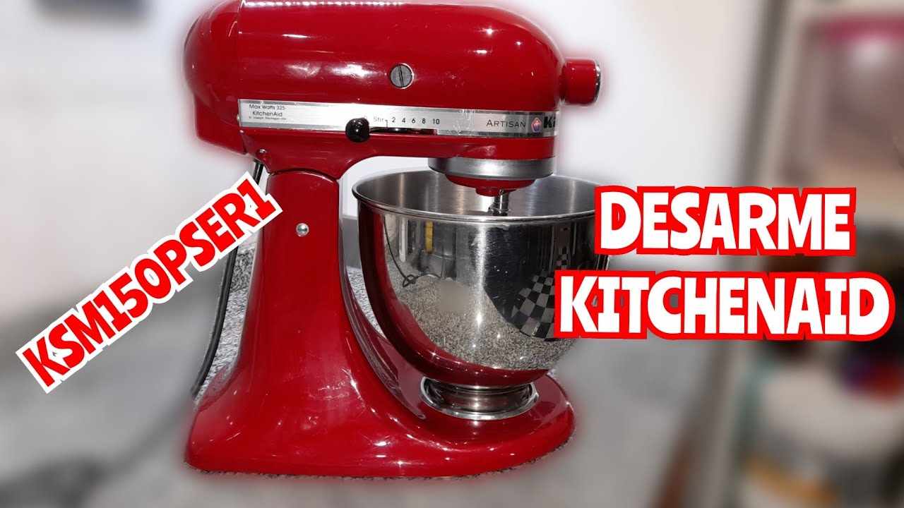como desarmar reparar batidora mixer Kitchenaid KSM150PSER1 con ruido, no traba perilla de velocidad