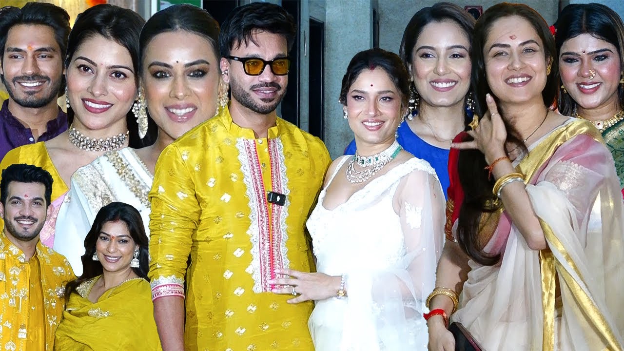 Celebrities Arrive At Ankita Lokhande And Vicky Jain's Gauri Ganpati Celebration | Jasmin,Aly,Nia
