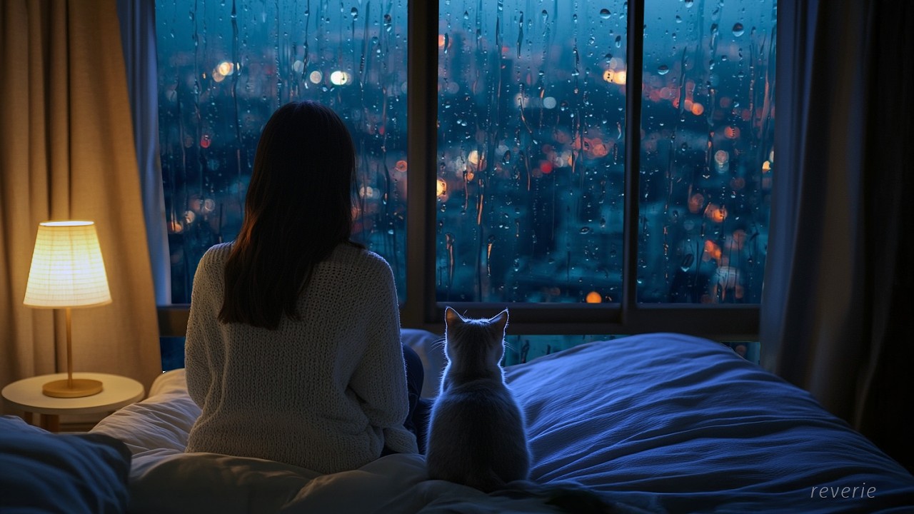 Rainy Tokyo Night ☔️ Cozy Lofi Beats with Cat | Study & Relax (1 Hour)