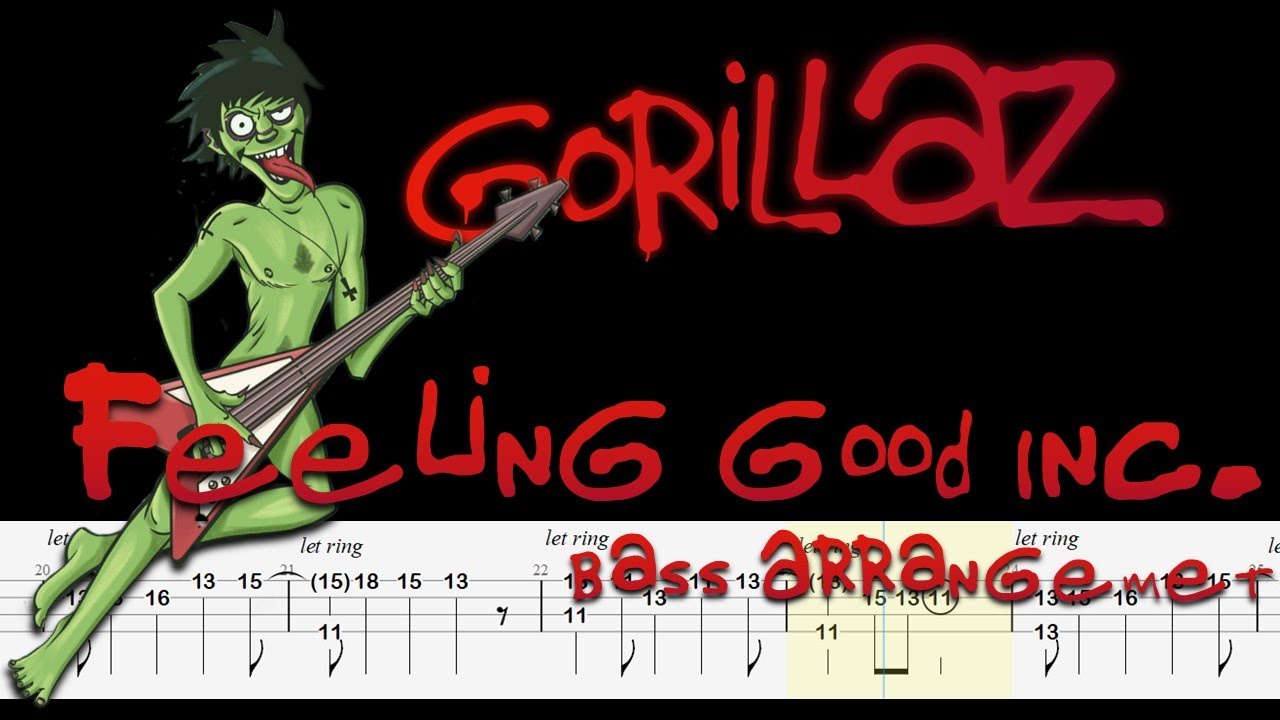 Gorillaz - Feel Good Inc. (Bass Arrangement Tabs and Notation ) By @ChamisBass  #chamisbass