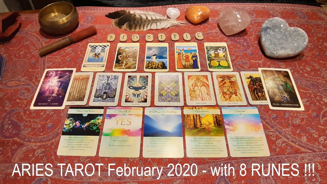ARIES FEBRUARY 2020 TAROT - with 8 RUNES !!!!  THE ENERGY OF THIS READING IS ABSOLUTELY AWESOME !!