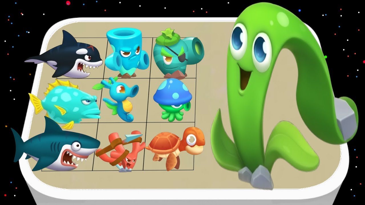 Эволюция рыб в Merge! Реклама Fishdom, Воин из рыб-монстров против растений, Merge Fish: Deep Sea...