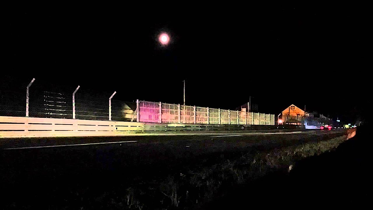 Le Mans Mulsanne straight at night