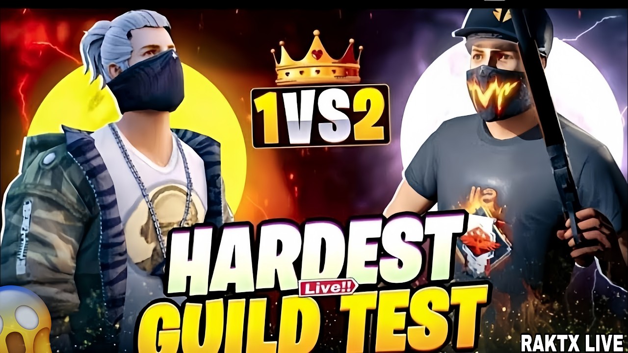 FREE FIRE LIVE 1 vs 2 GUILD TEST | #nonstopgaming #freefirelive #rggamer #raktxlive