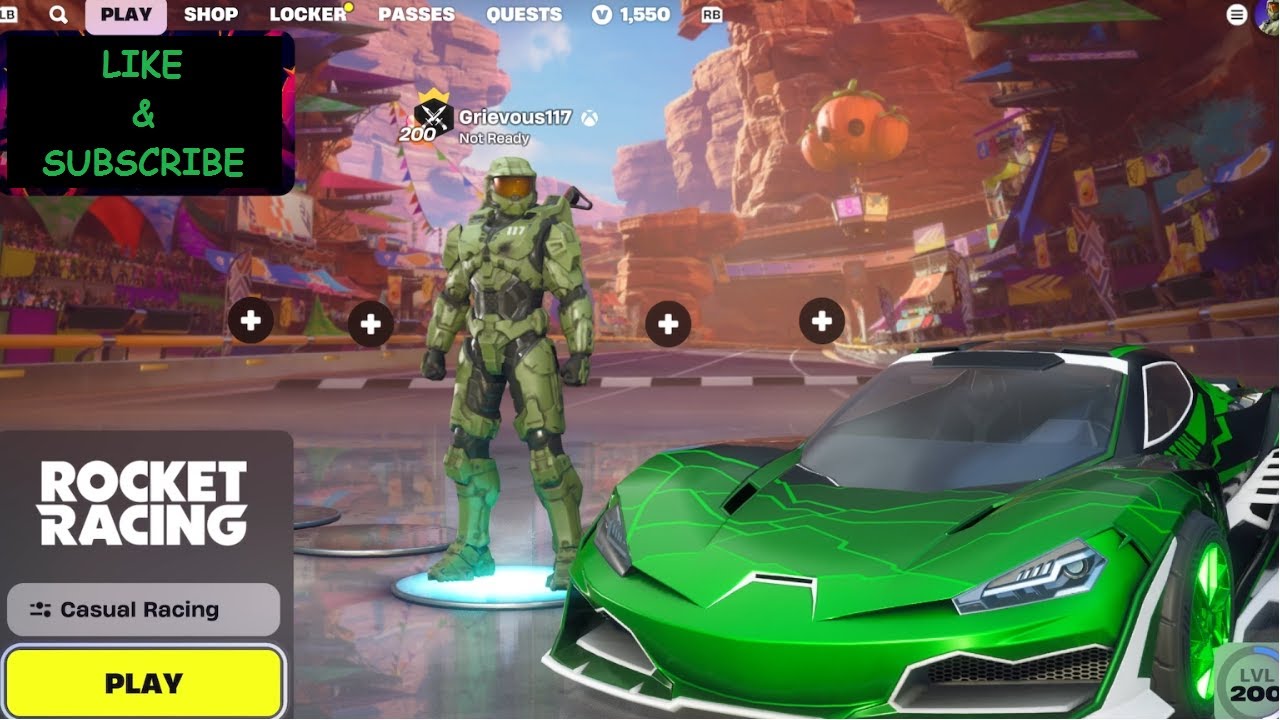 Fortnite: Rocket Racing Gameplay on Xbox - Master Chief