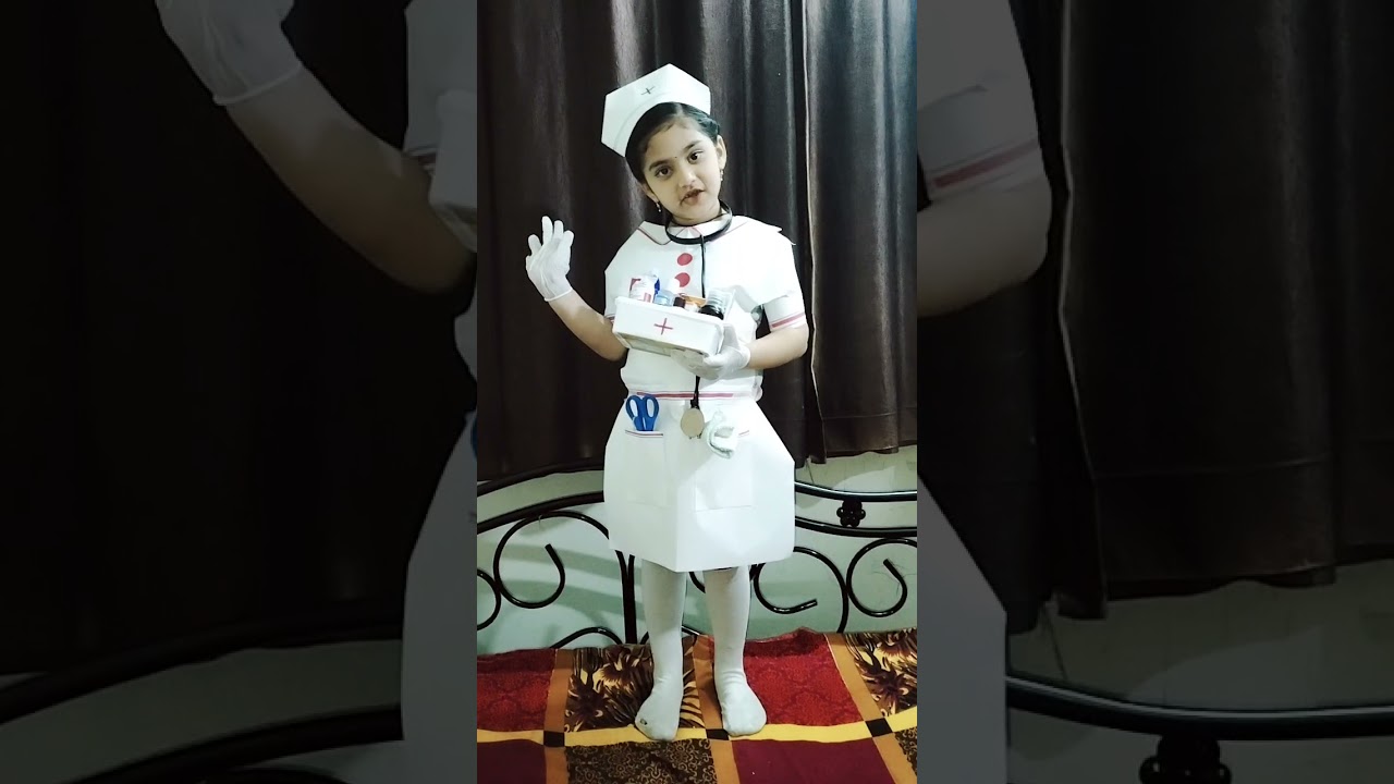 dIY Nurse costume made by paper# Best for fancy dress competition