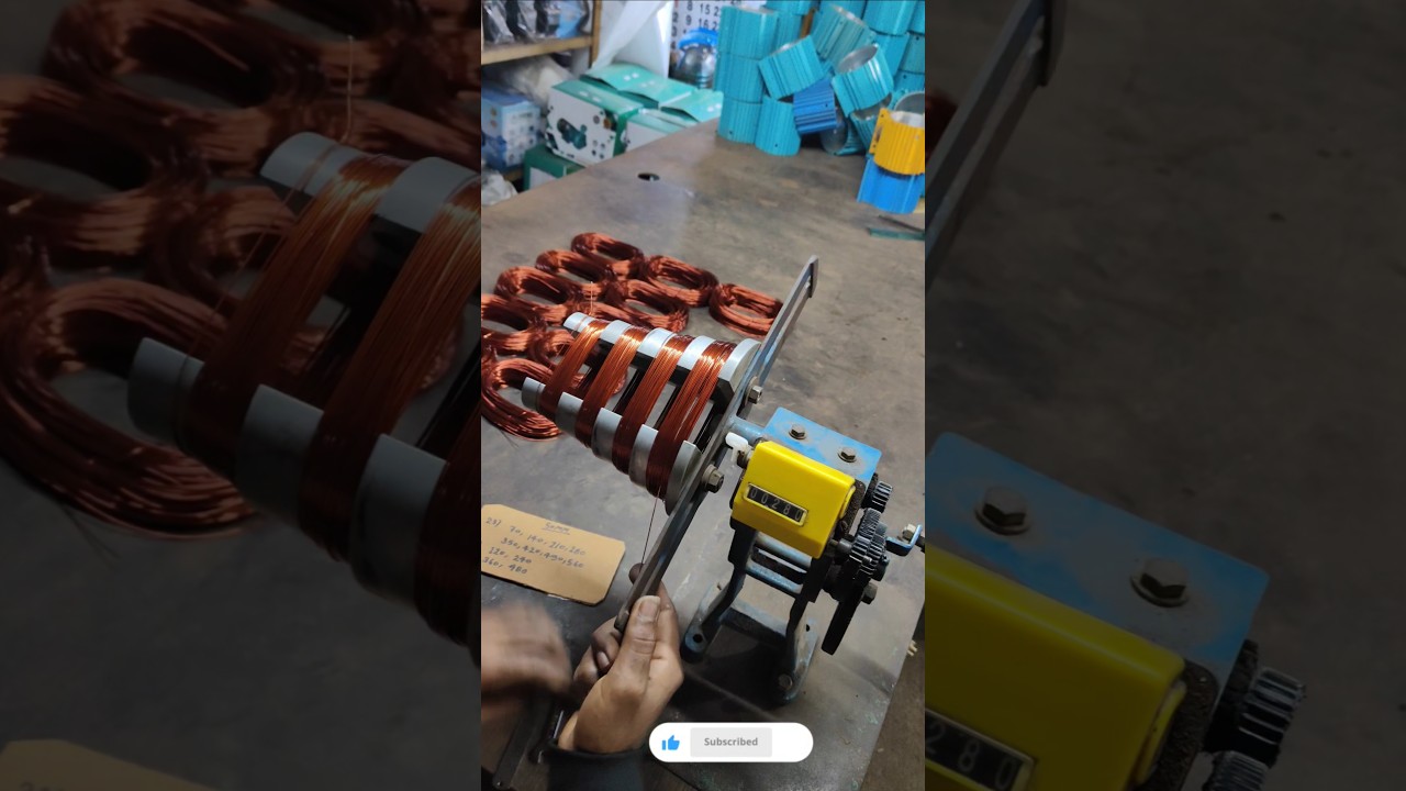 Coil winding bainding machine & coil farma #coilwinding #pump #coilwindingmachine #shortvideo
