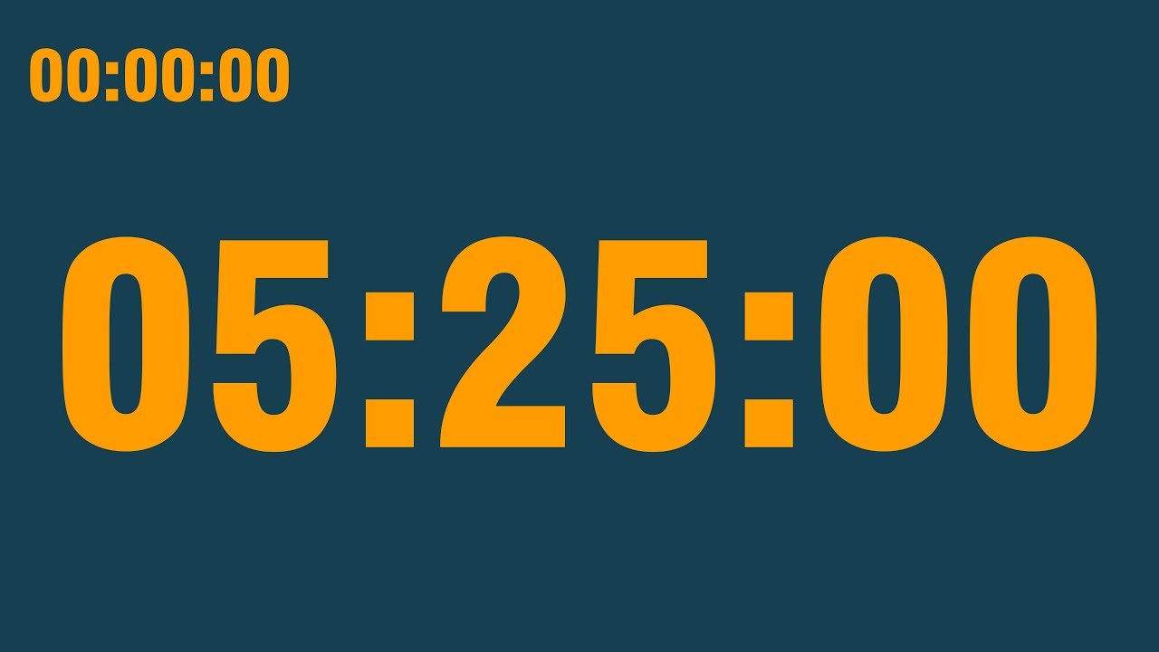 5 hour 25 minute timer (with end alarm, time elapsed and progress bar)