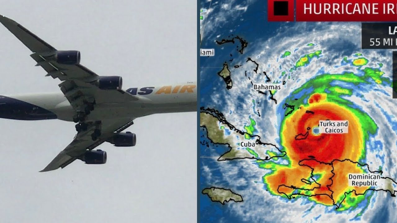 Airplanes approching Miami before Hurricane Irma Hits SoFla