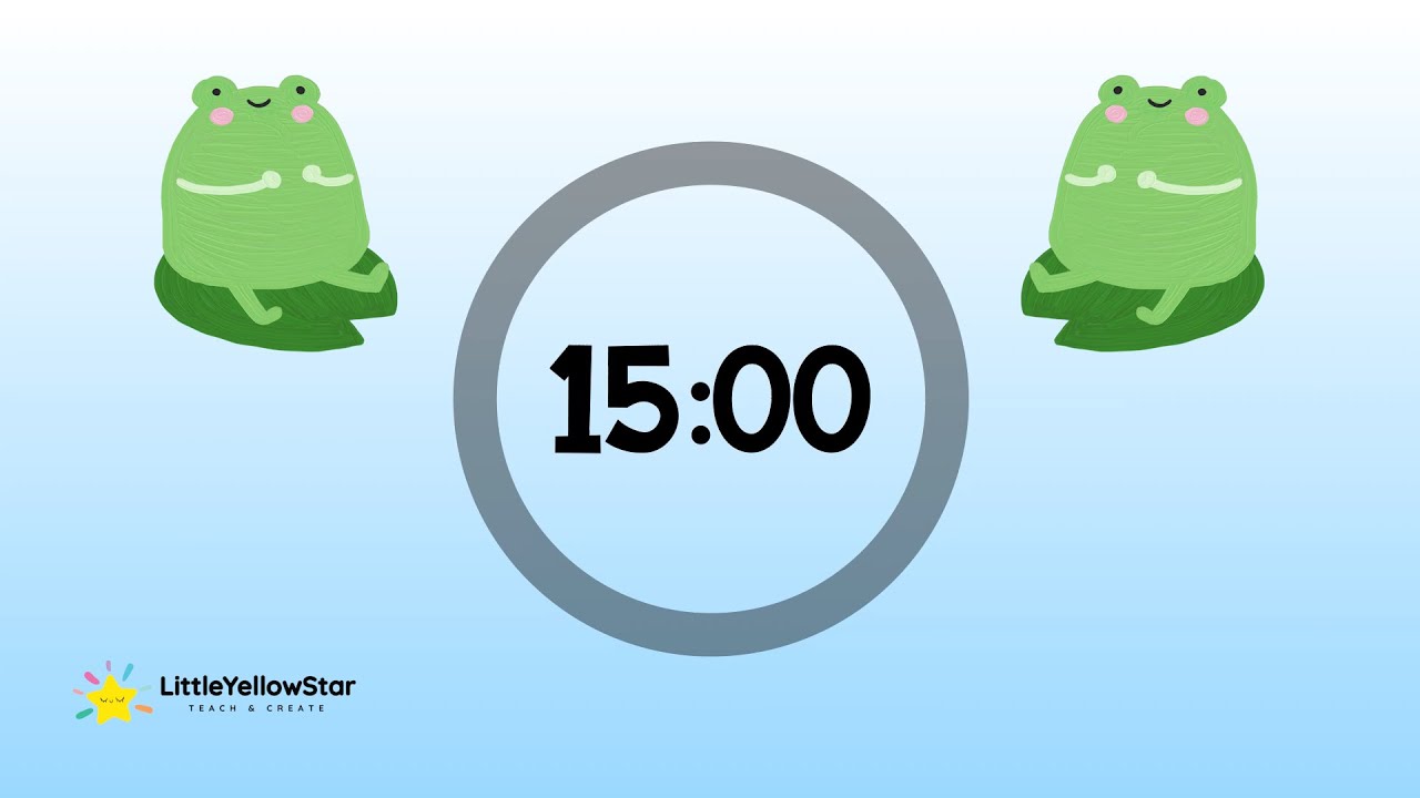 Cute Frog Timer – 15 Minute Countdown With Chill Music | Classroom Timer For Kids
