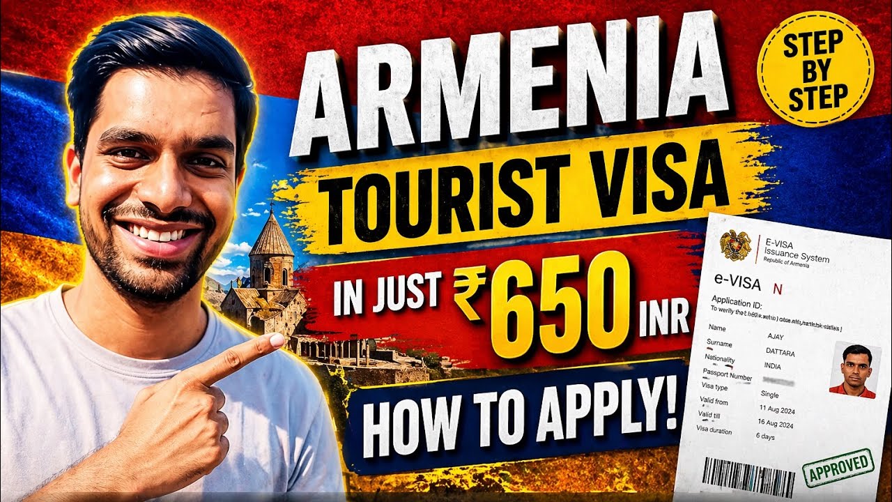 Armenia Tourist Visa for ₹650-₹700 | No Travel History? Full Step-by-Step Process 🌍✅