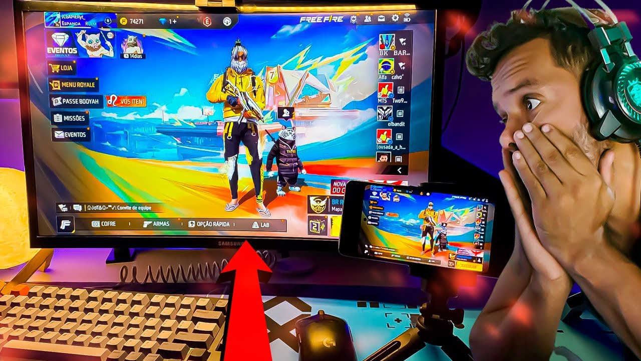 😱 ASSIM VOCÊ JOGA FREE FIRE SEM RISCO BAM - GG MOUSE PRO MODO DEX 144HZ!!