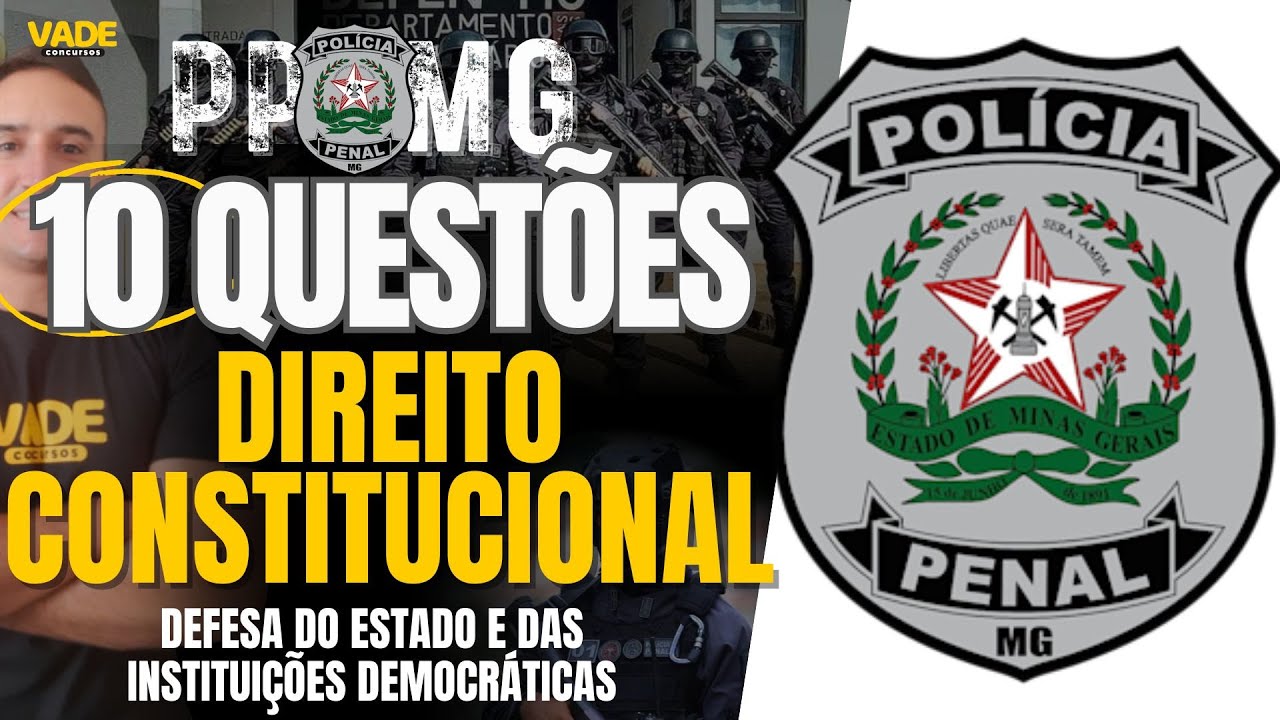 CONCURSO PPMG: 10 QUESTÕES - DIREITO CONSTITUCIONAL | BANCA INSTITUTO AOCP